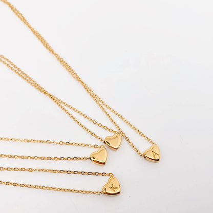 Heart-shaped Alphabet Pendant Necklace