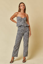 High Waisted Tweed Pants w/Pockets