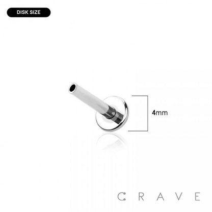 Chevron Titanium Threadless Push In Labret Set