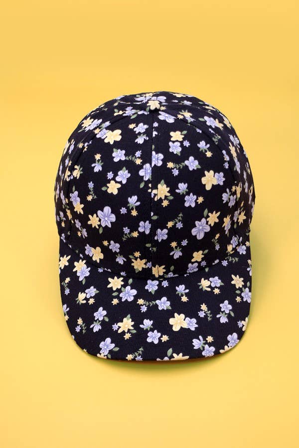 FLORAL CASUAL BASEBALL CAP | 40HW716: Black