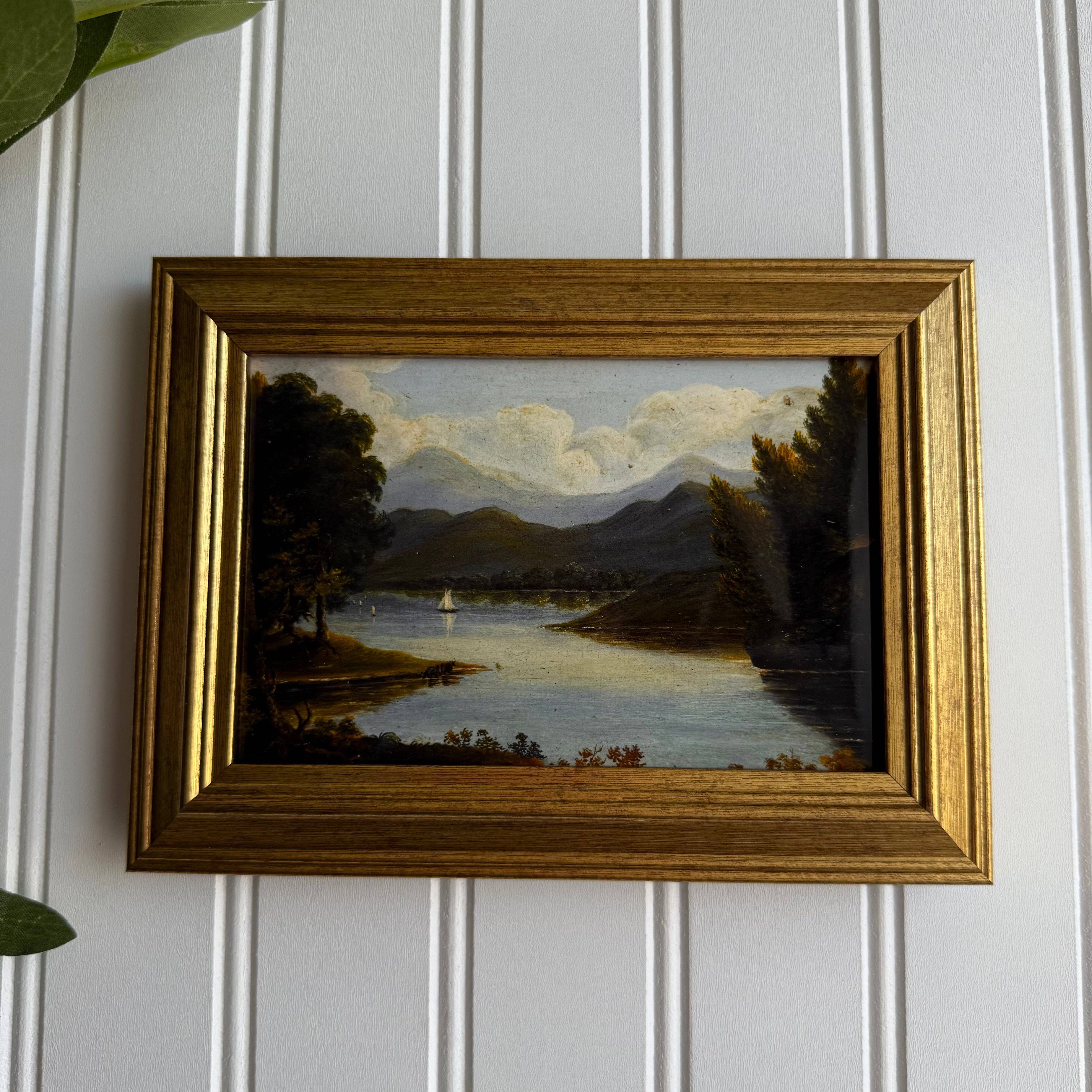 Vintage Style Boat sailing Landscape Art Print Gallery wall