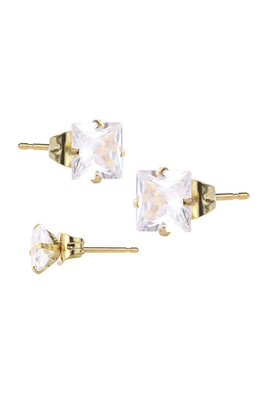 CZ Surgical Steel Stud Earrings 