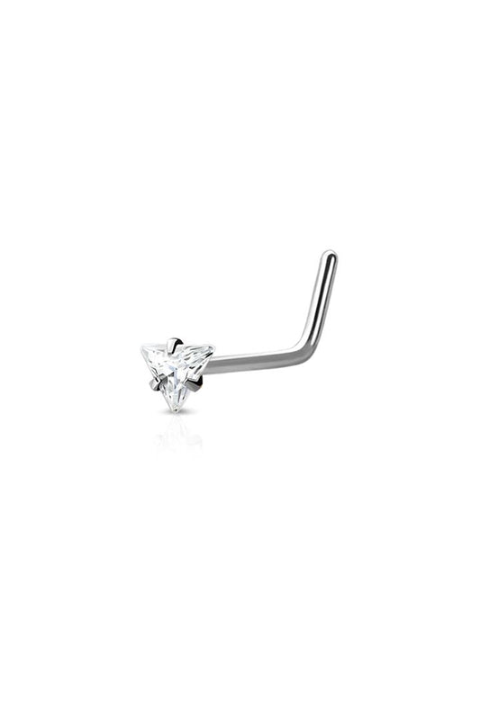 Surgical Steel "L" Bend Triangle Nose Ring 