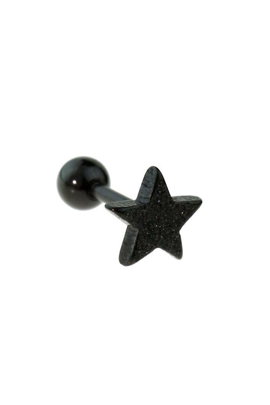 Sandblast Star Cartilage/Tragus Bar