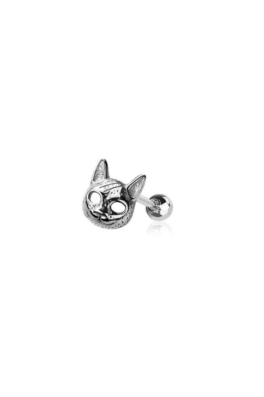 16 GA Cat Mask Cartilage Surgical Steel Ring