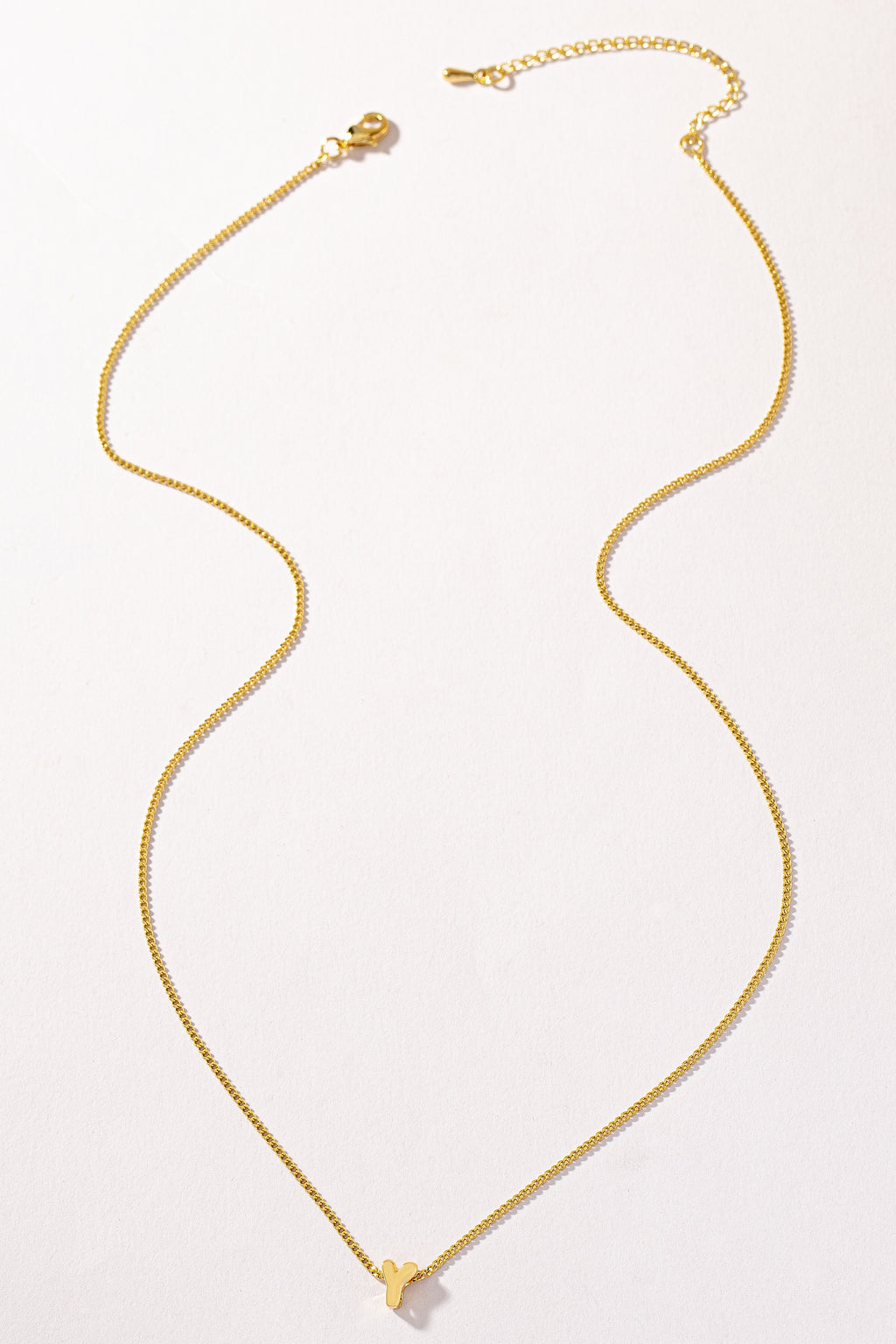 Stainless bubble/balloon letter initial necklace.