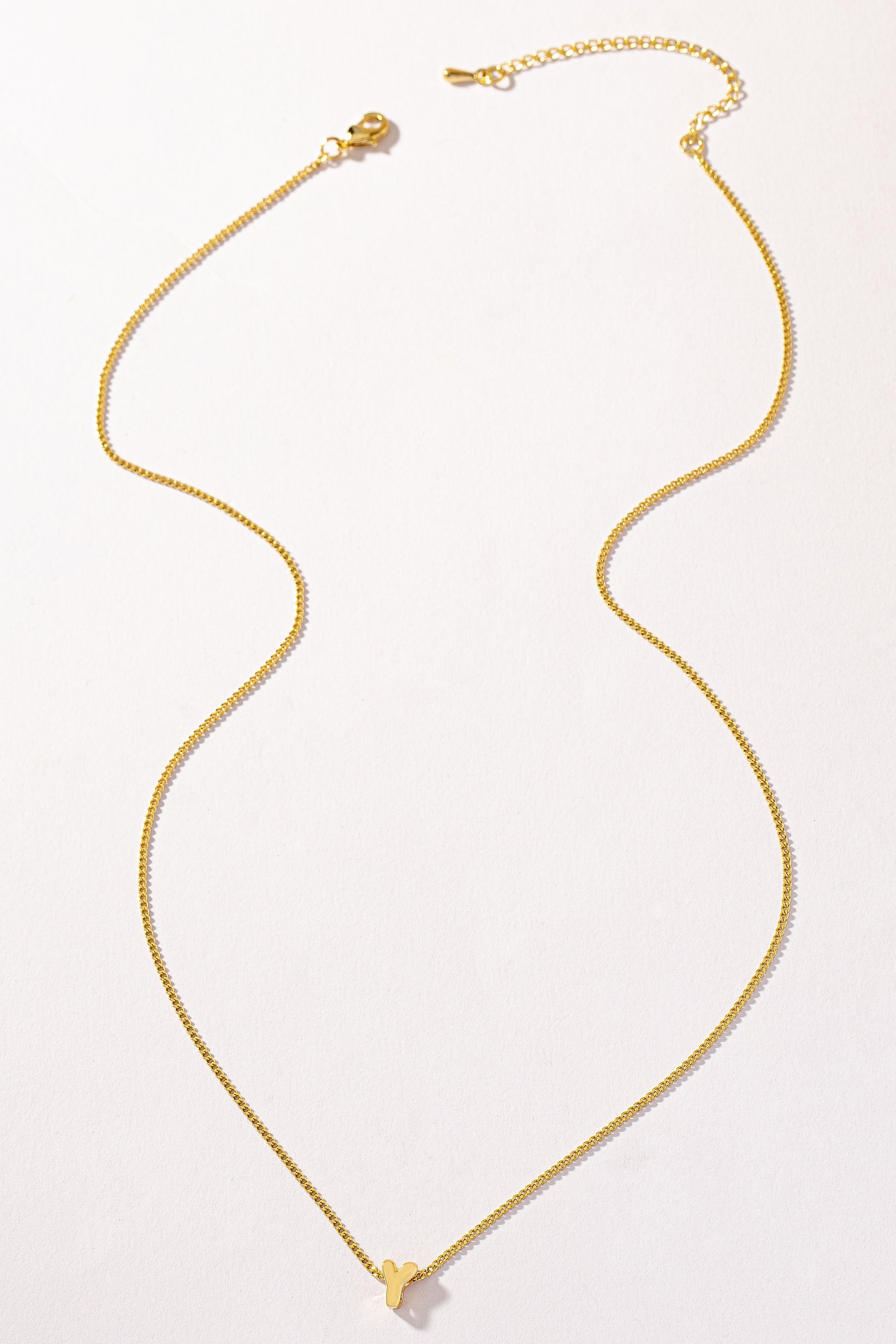 Stainless bubble/balloon letter initial necklace.