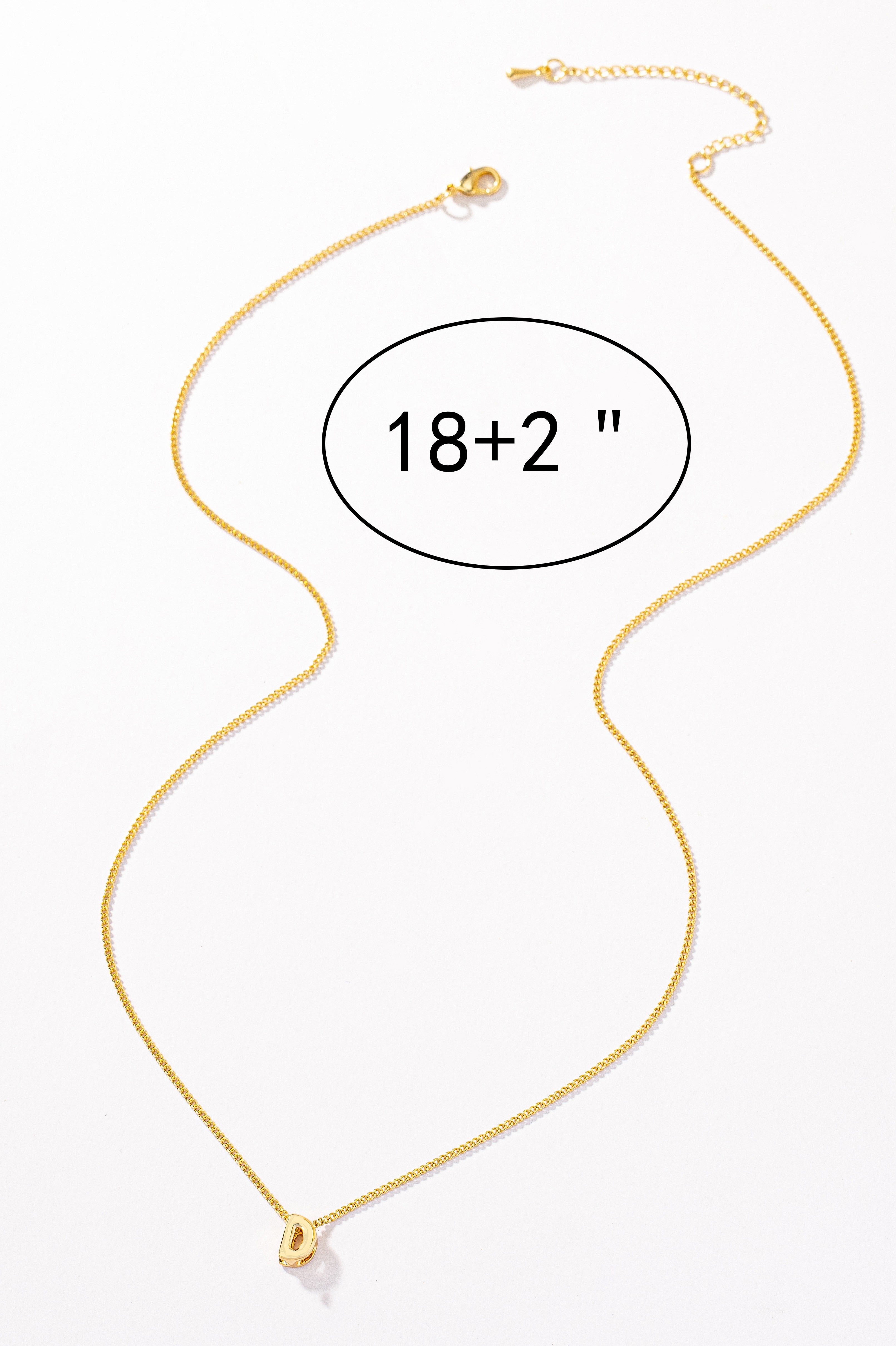 Stainless bubble/balloon letter initial necklace.