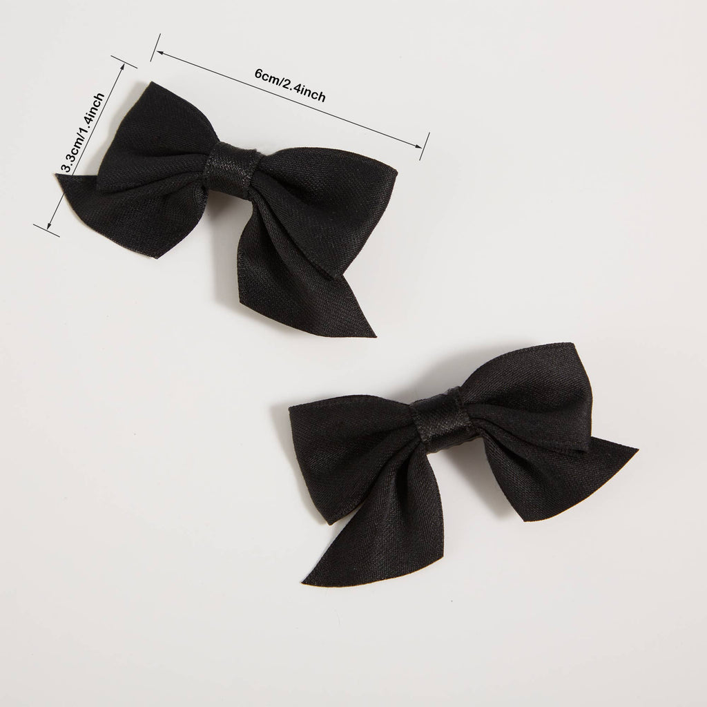 Girls 2-piece Solid Bowknot Hairclips