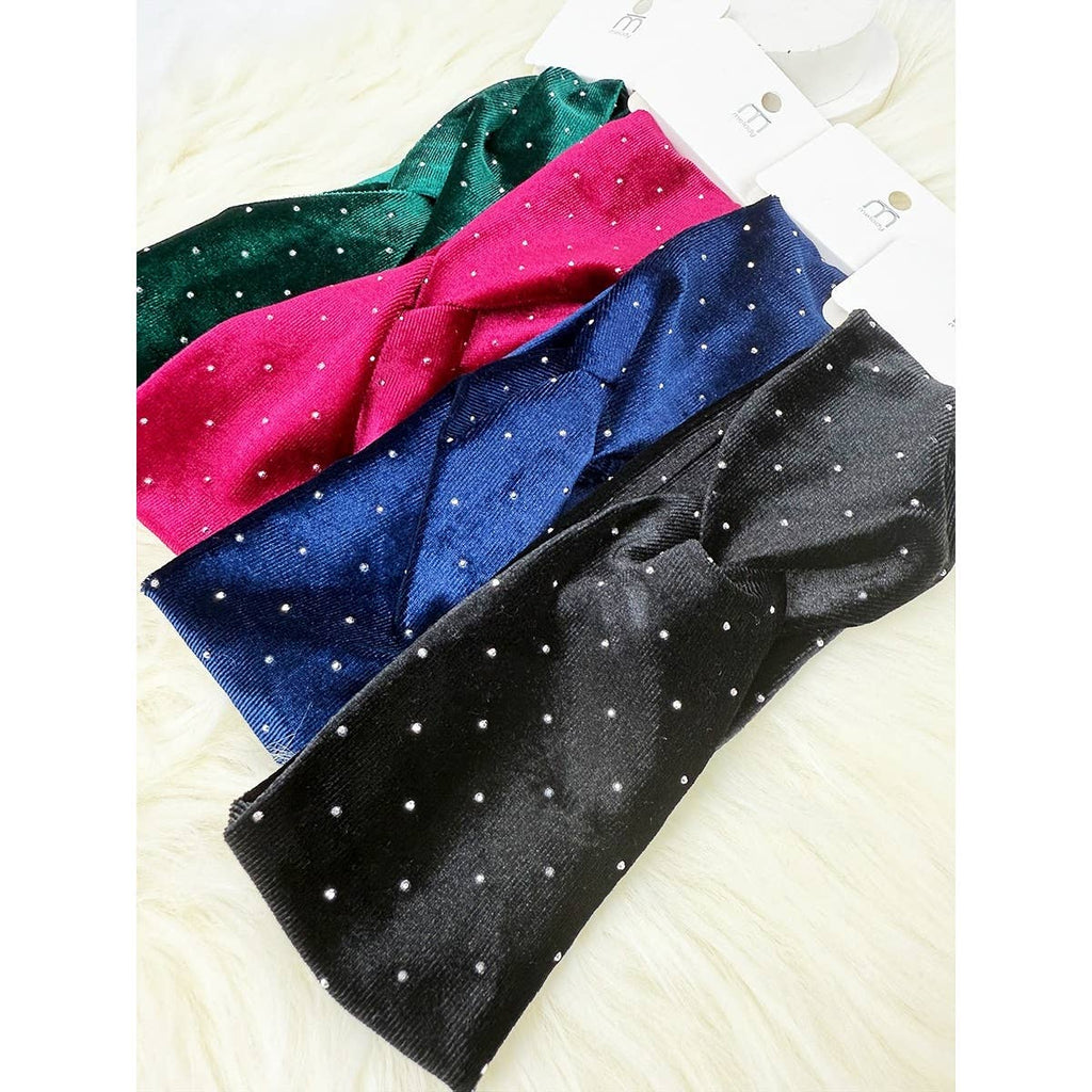 Stretch Velvet with stud Detail Headwrap