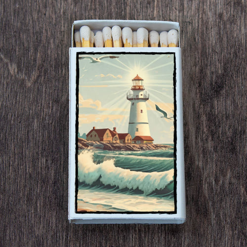Lighthouse Matchbox • Decorative Matches • Candle Acc