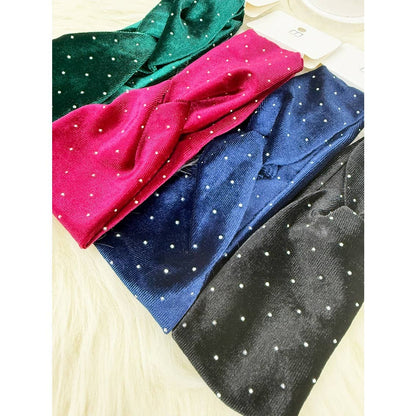 Stretch Velvet with stud Detail Headwrap