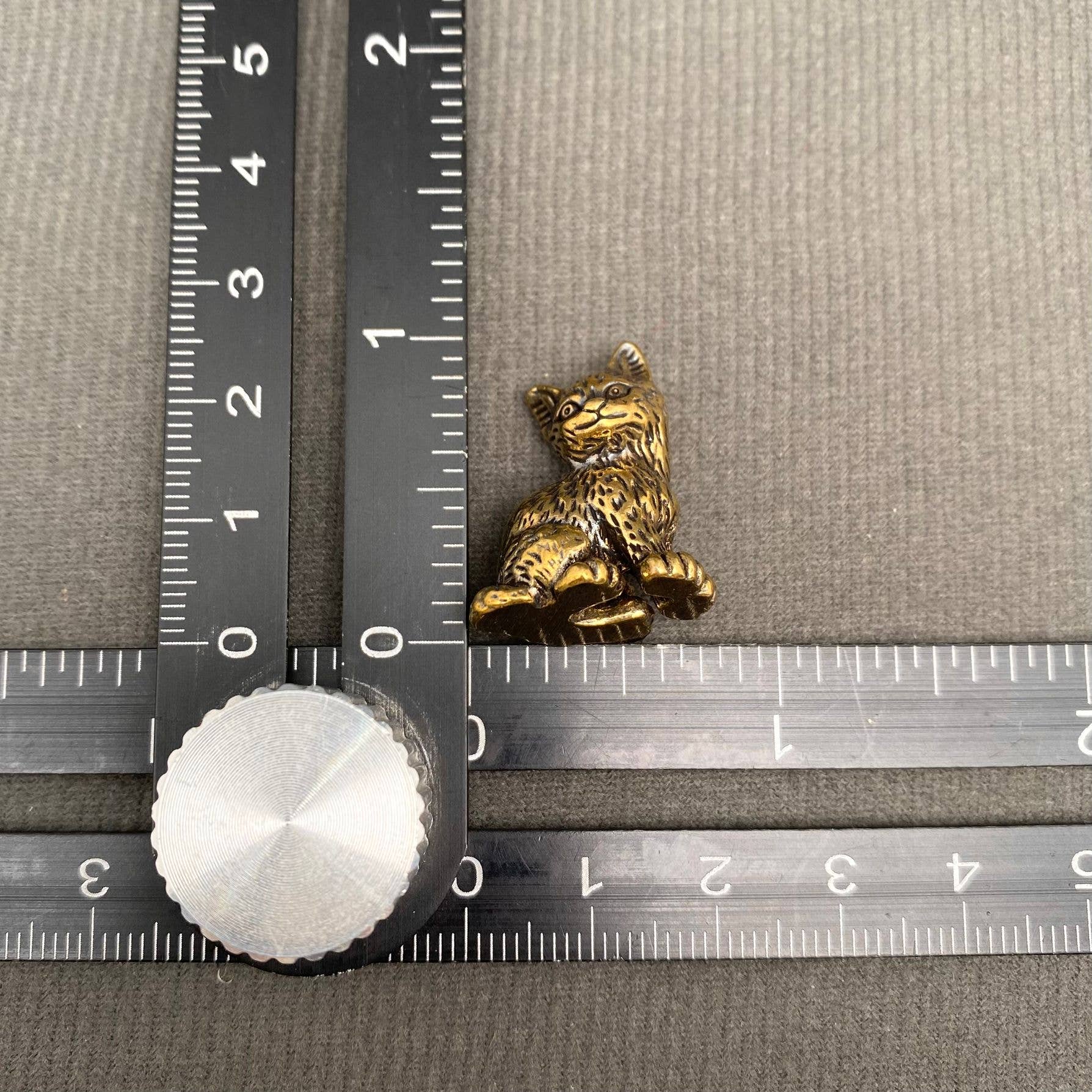 Brass Standing Kitten Decoration Desktop Ornaments