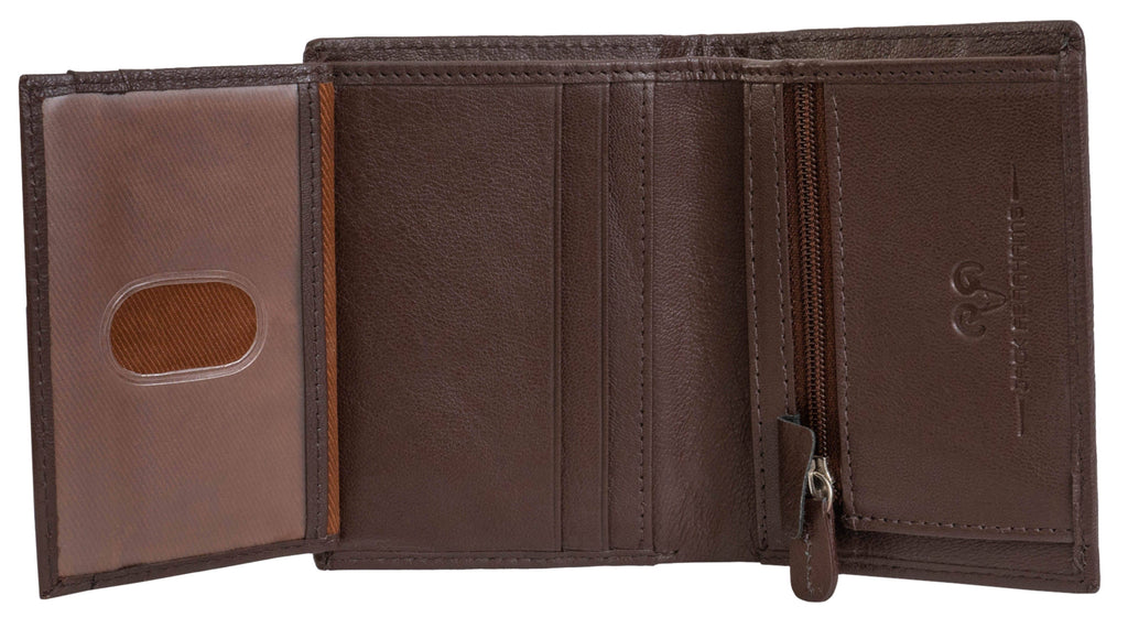 Jack Abrahams Goat Nappa Leather Bi-Fold Wallet w/Zipper Pocket