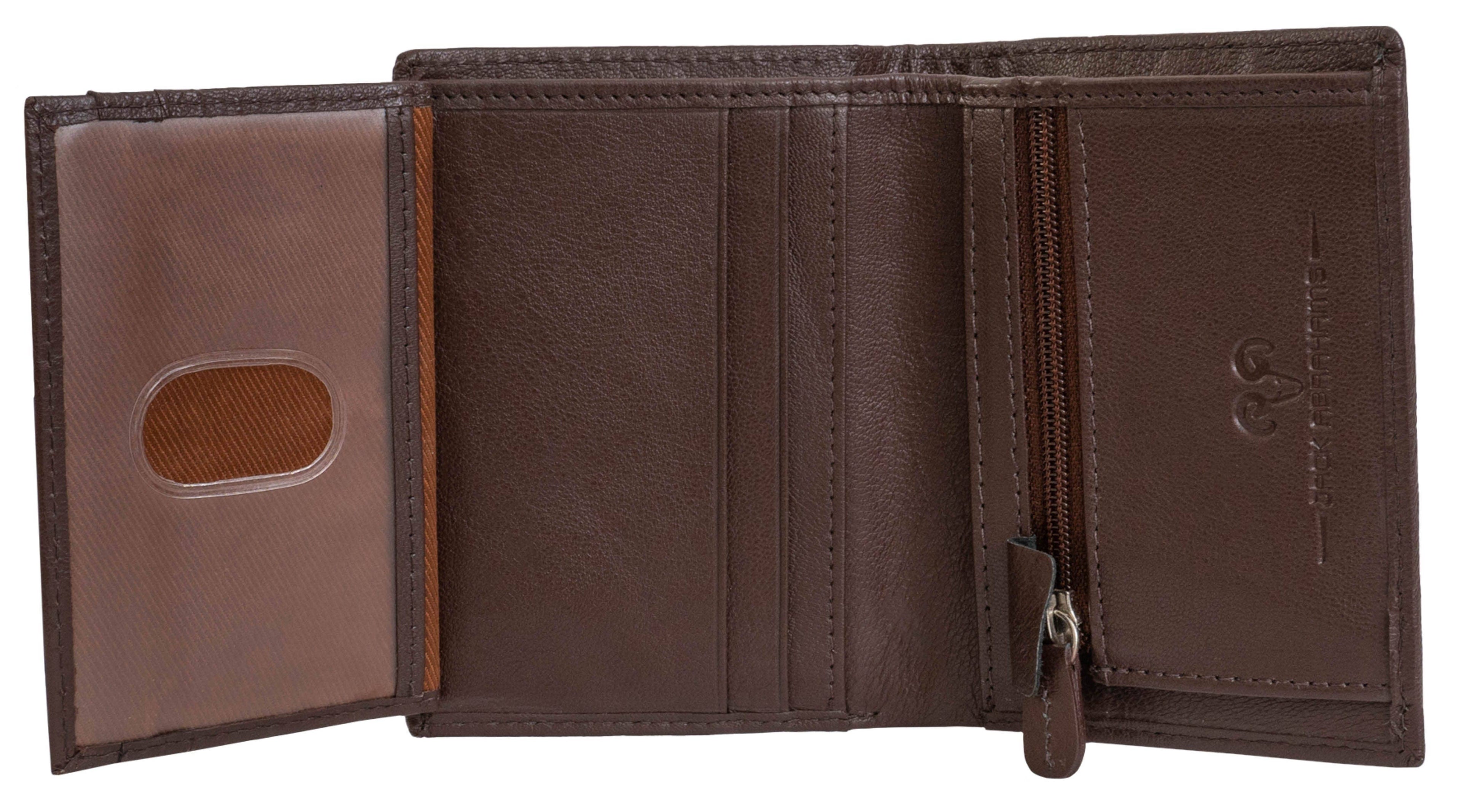 Jack Abrahams Goat Nappa Leather Bi-Fold Wallet w/Zipper Pocket