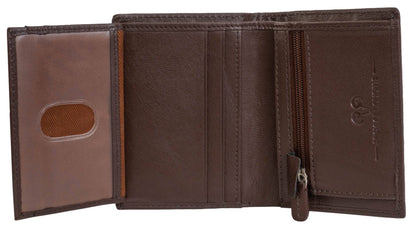 Jack Abrahams Goat Nappa Leather Bi-Fold Wallet w/Zipper Pocket
