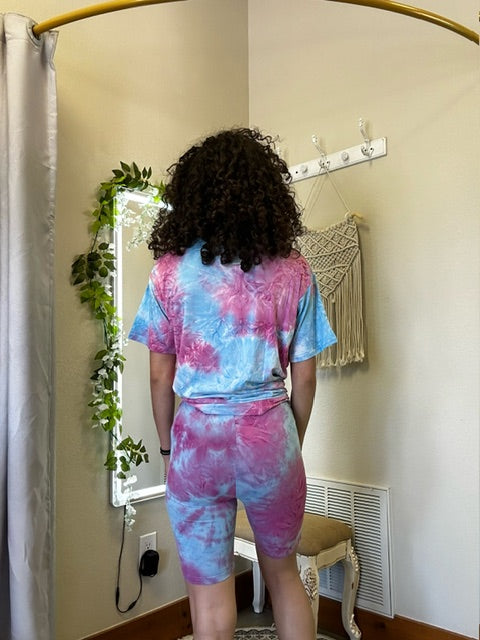 Tie Dyed Knit Biker Shorts