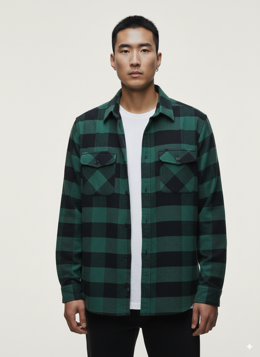 Flannel Long Sleeve Buffalo Plaid Shirt