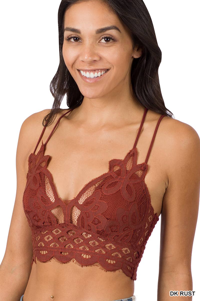 Crochet Lace Bralette With Removable Bra Pads