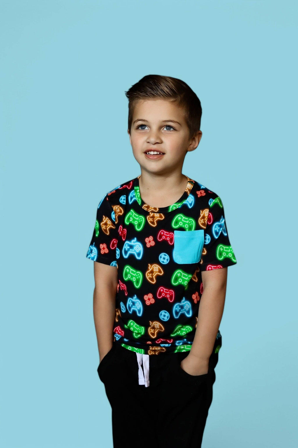 Boys Gamer Glow Dream Pocket Tshirt