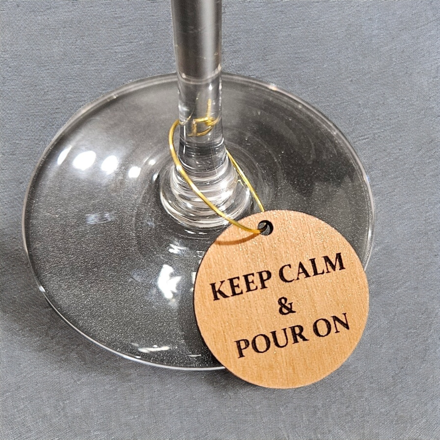 Keep Calm Wine Charms: Cherry or Maple