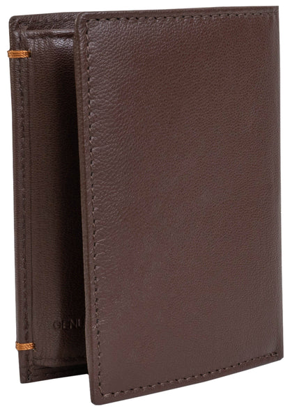 Jack Abrahams Goat Nappa Leather Bi-Fold Wallet w/Zipper Pocket