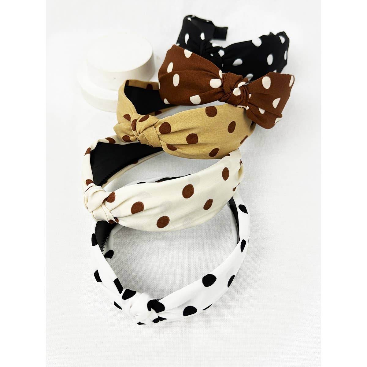 Neutral Tone Polka Dot Headband