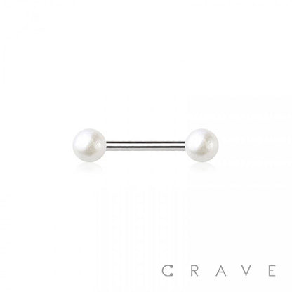 Pearl Coat Ball End Cartilage Barbell 