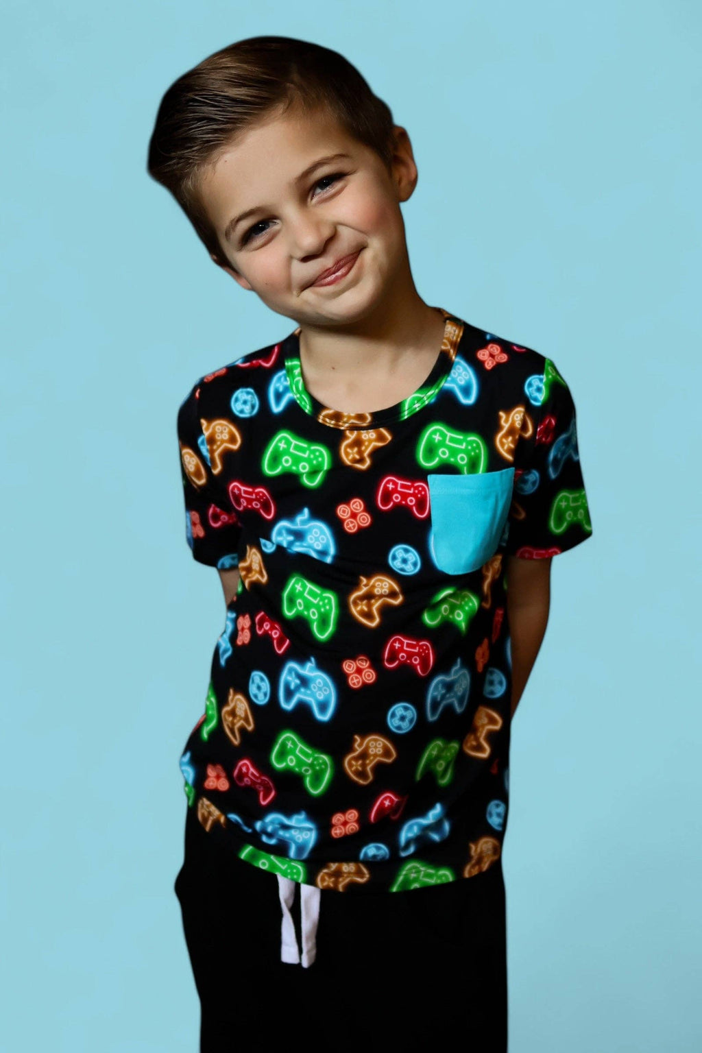 Boys Gamer Glow Dream Pocket Tshirt