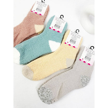 Winter Fuzzy Two Tone Cabin Socks