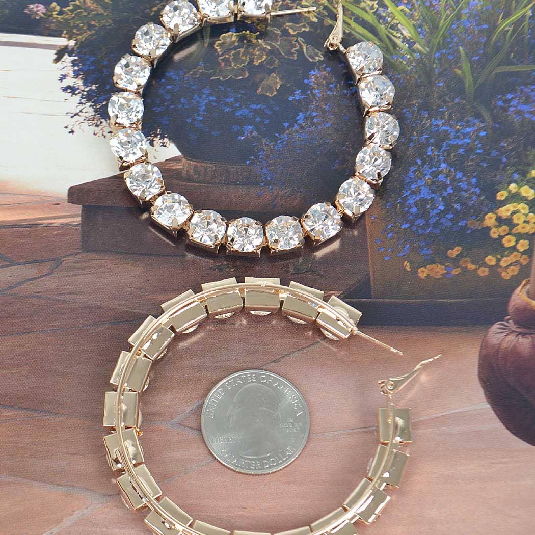 Rhinestone Hoop Earring