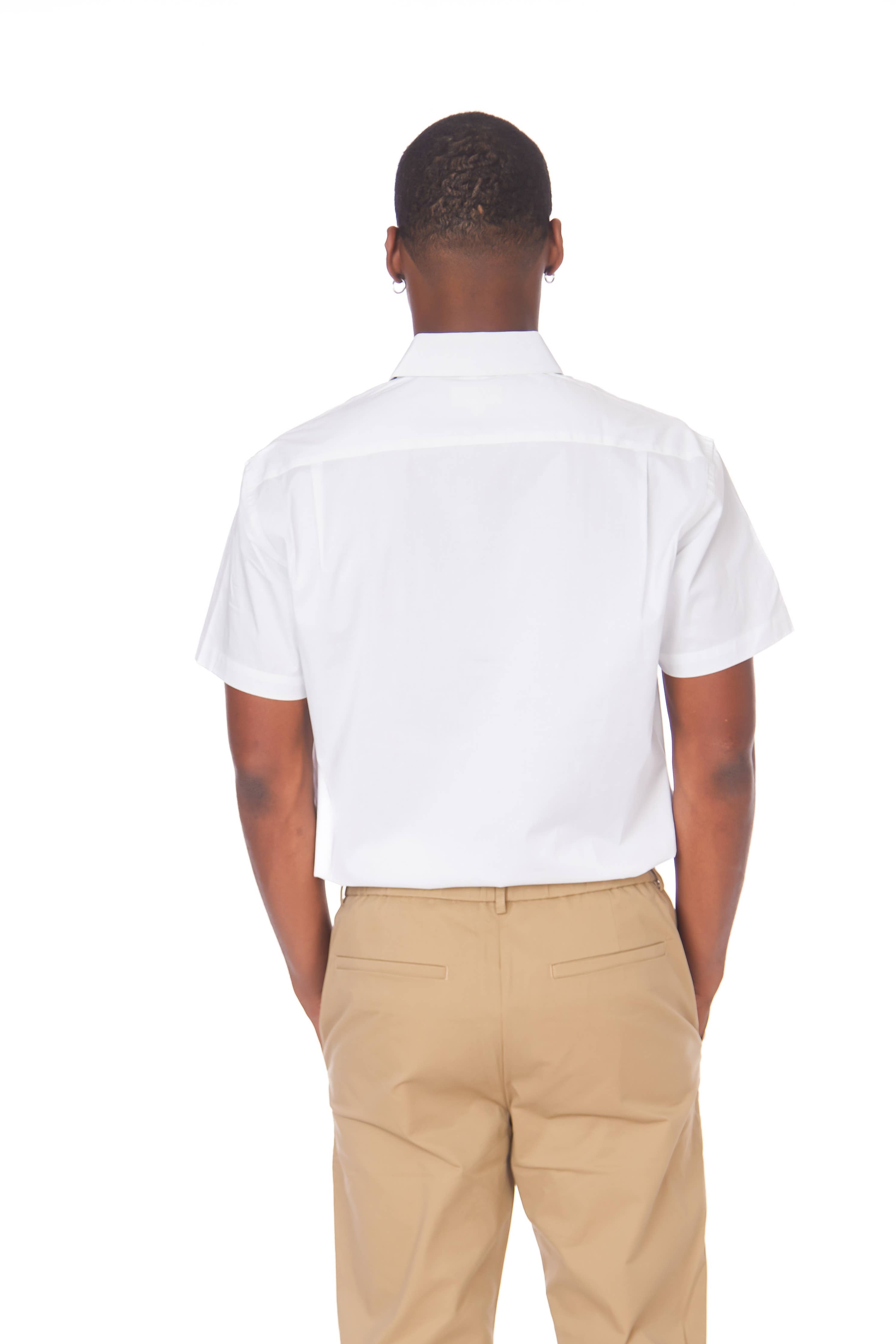 Men's Cotton Stretch SS Solid Shirt