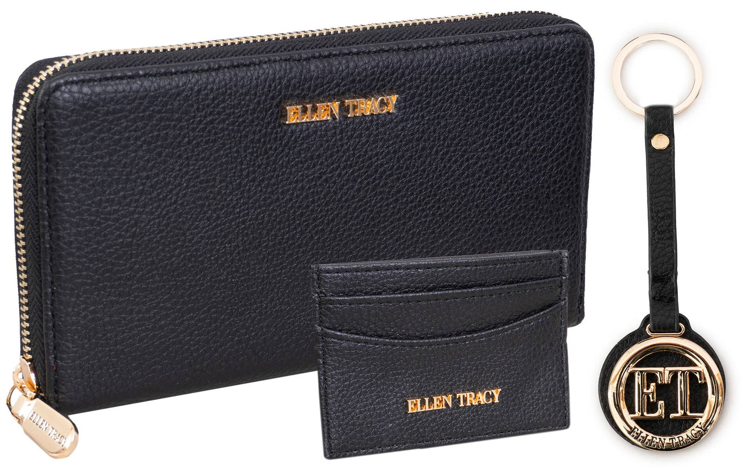 Ellen Tracy 3 Piece Wallet, ID Card Case, & Key Fob Boxed Gift Set