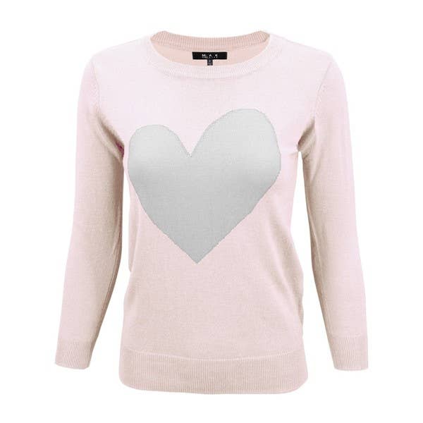 Love Heart Crew neck Pullover Sweater