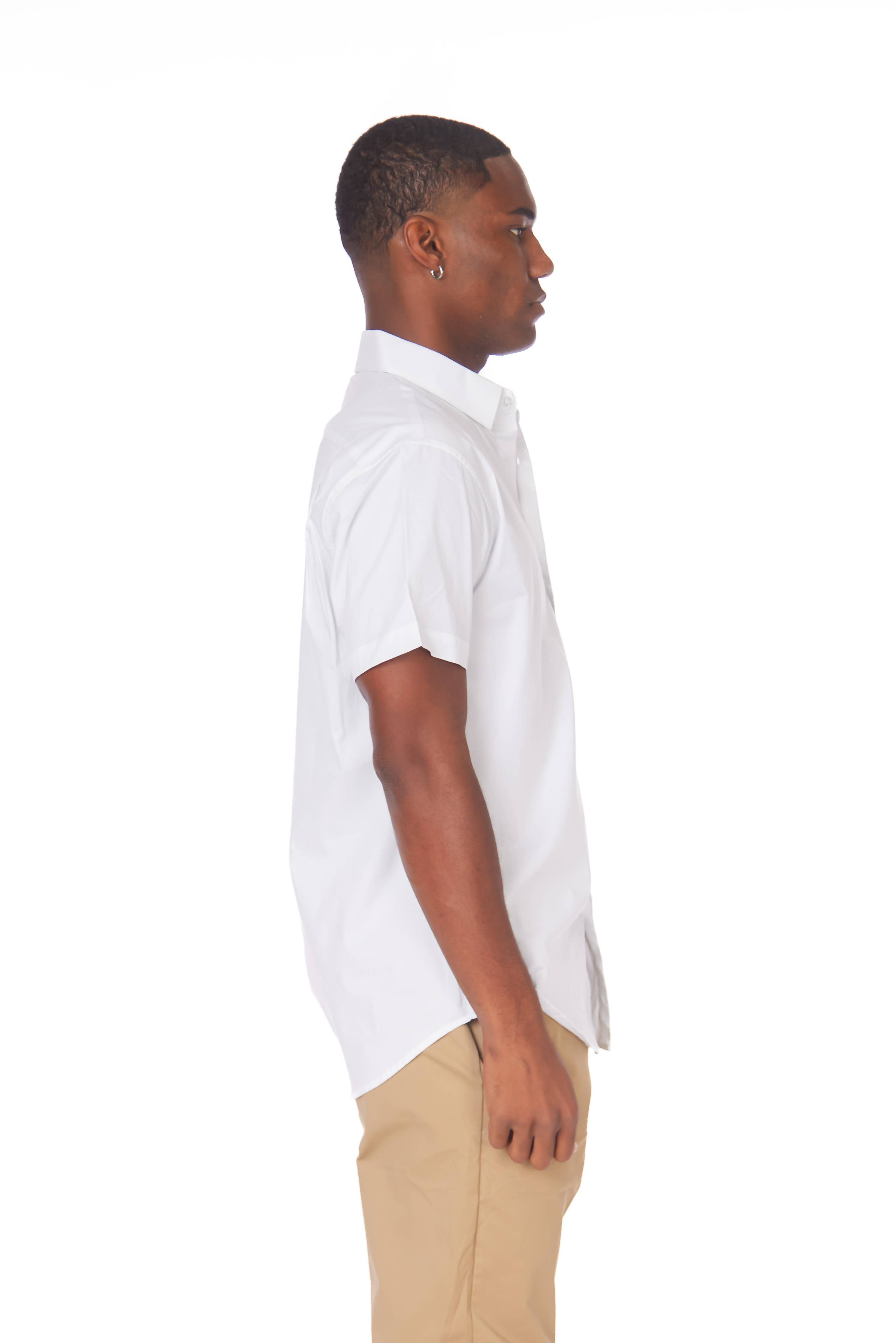 Men's Cotton Stretch SS Solid Shirt