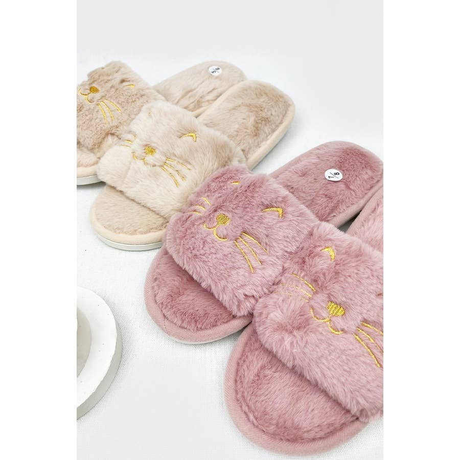 Meow Cozy Soft Indoor Open Toe Slipper