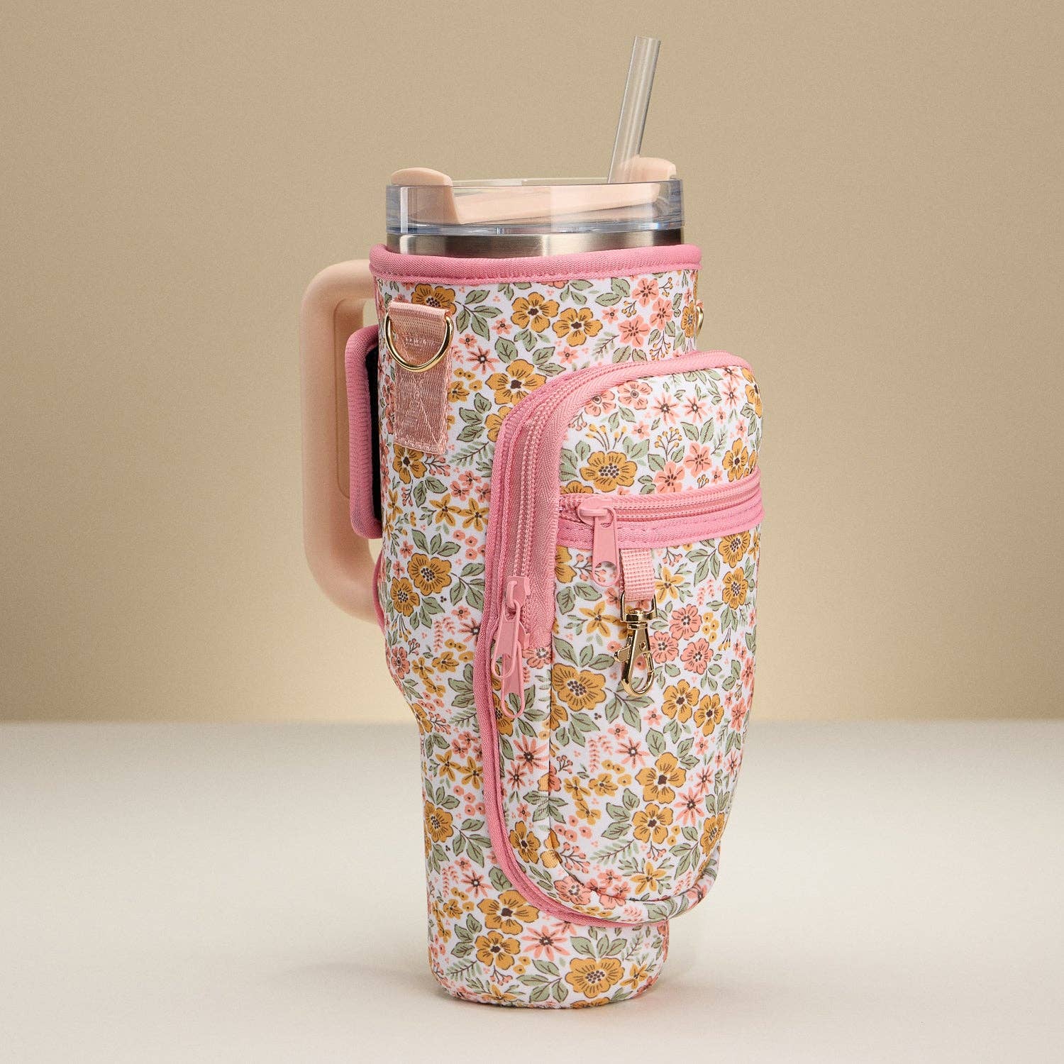 Floral Neoprene Tumbler Carrier