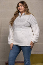 Plus Size Fluffy Kangaroo Pocket Sweater