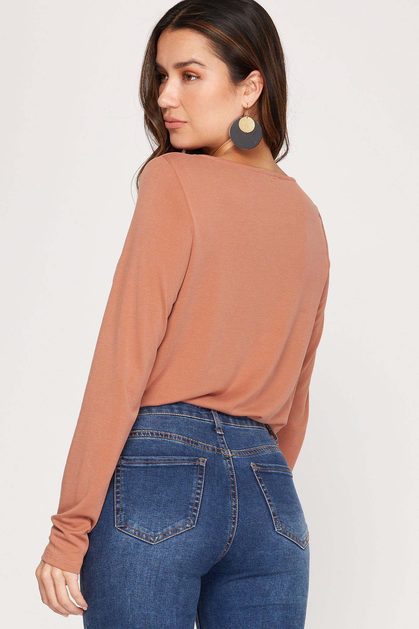  Cowl Neck Modal Cupro Knit Bodysuit