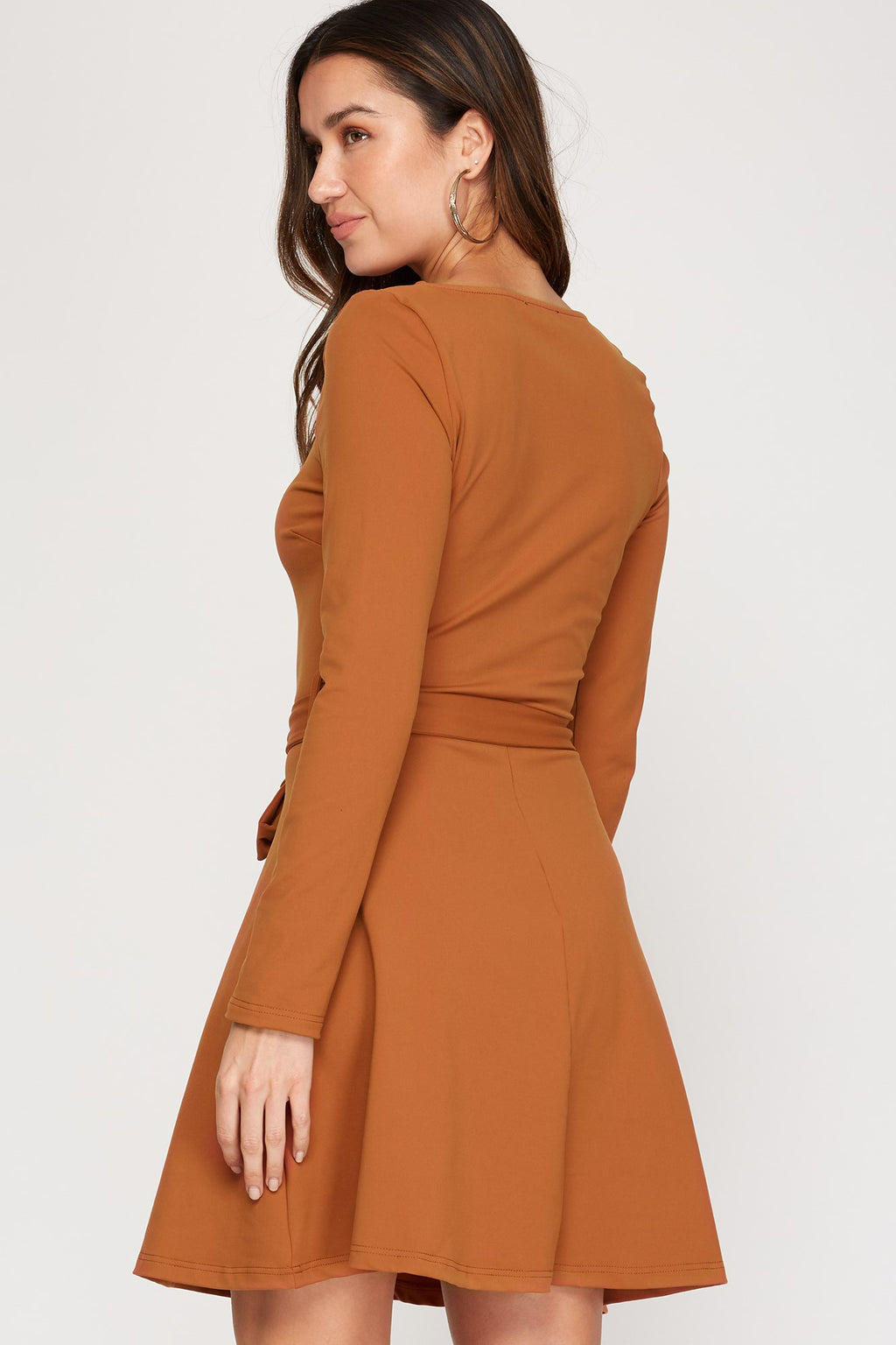 Cinnamon Square Neck Fit & Flare Dress