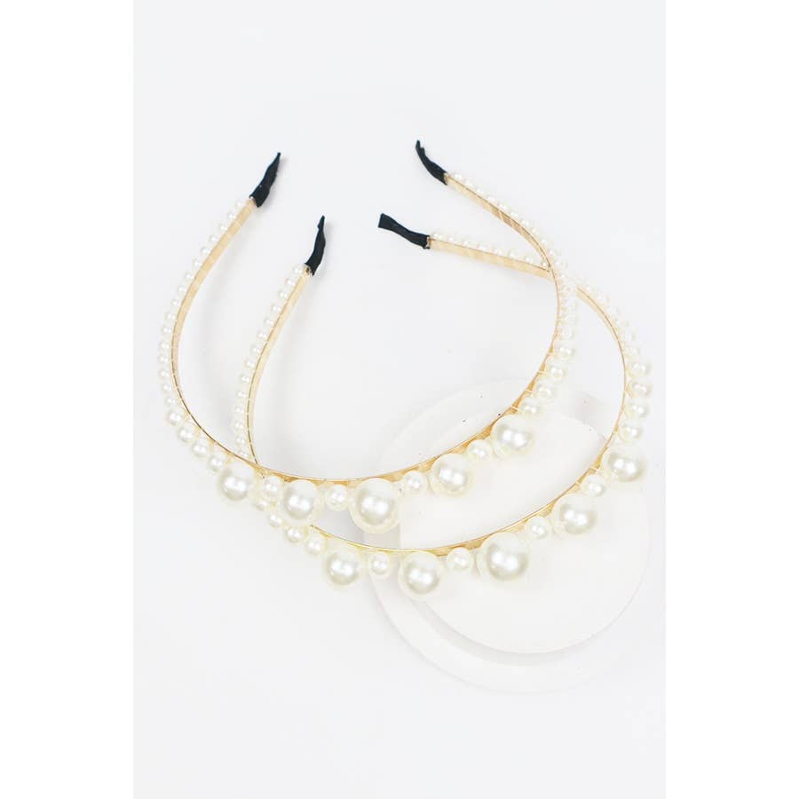Big Pearl Top Metal Headband