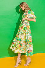 Floral Poplin Midi Shirt Dress