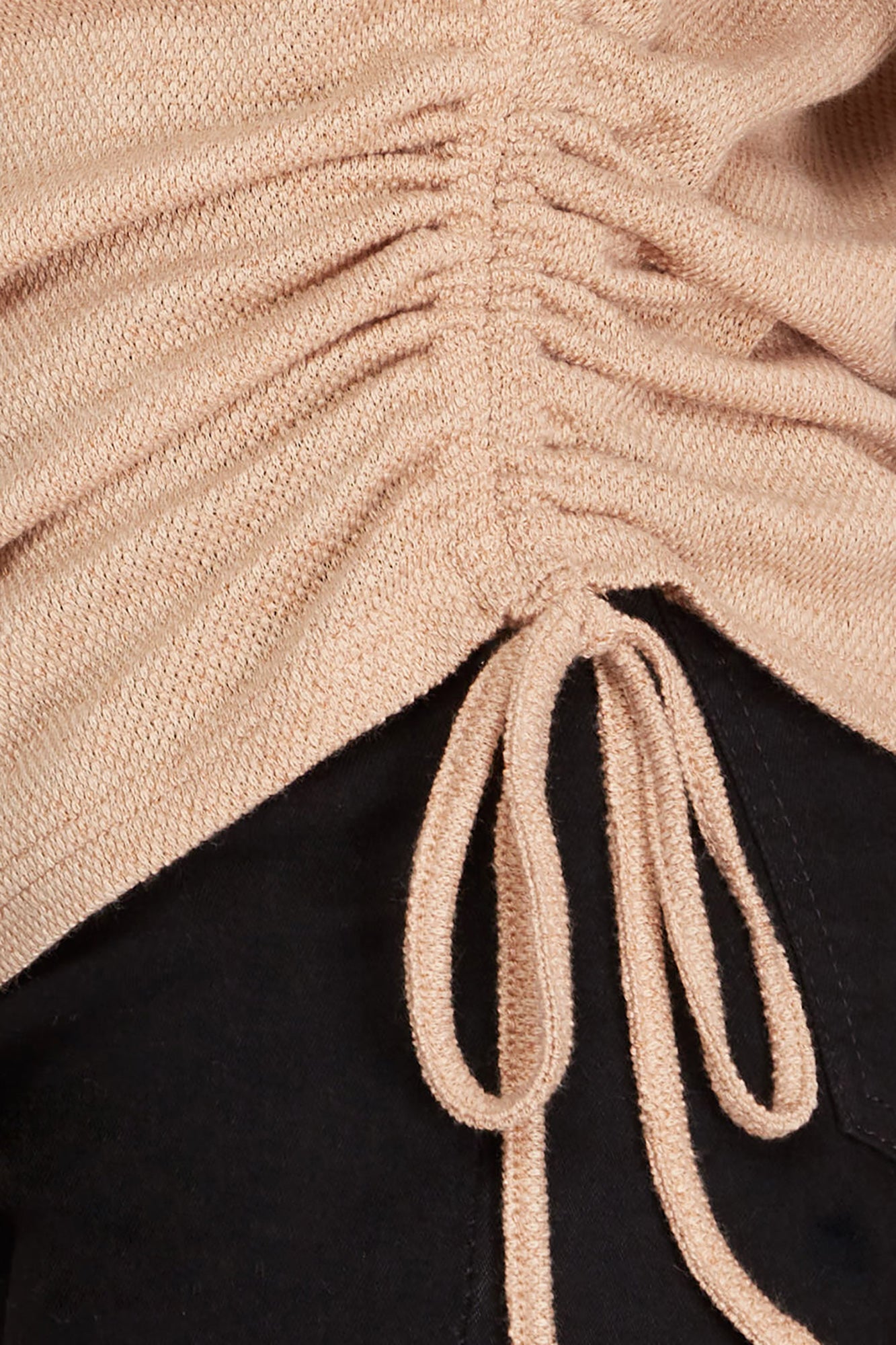 Textured Knit Top w/Ruched Sides