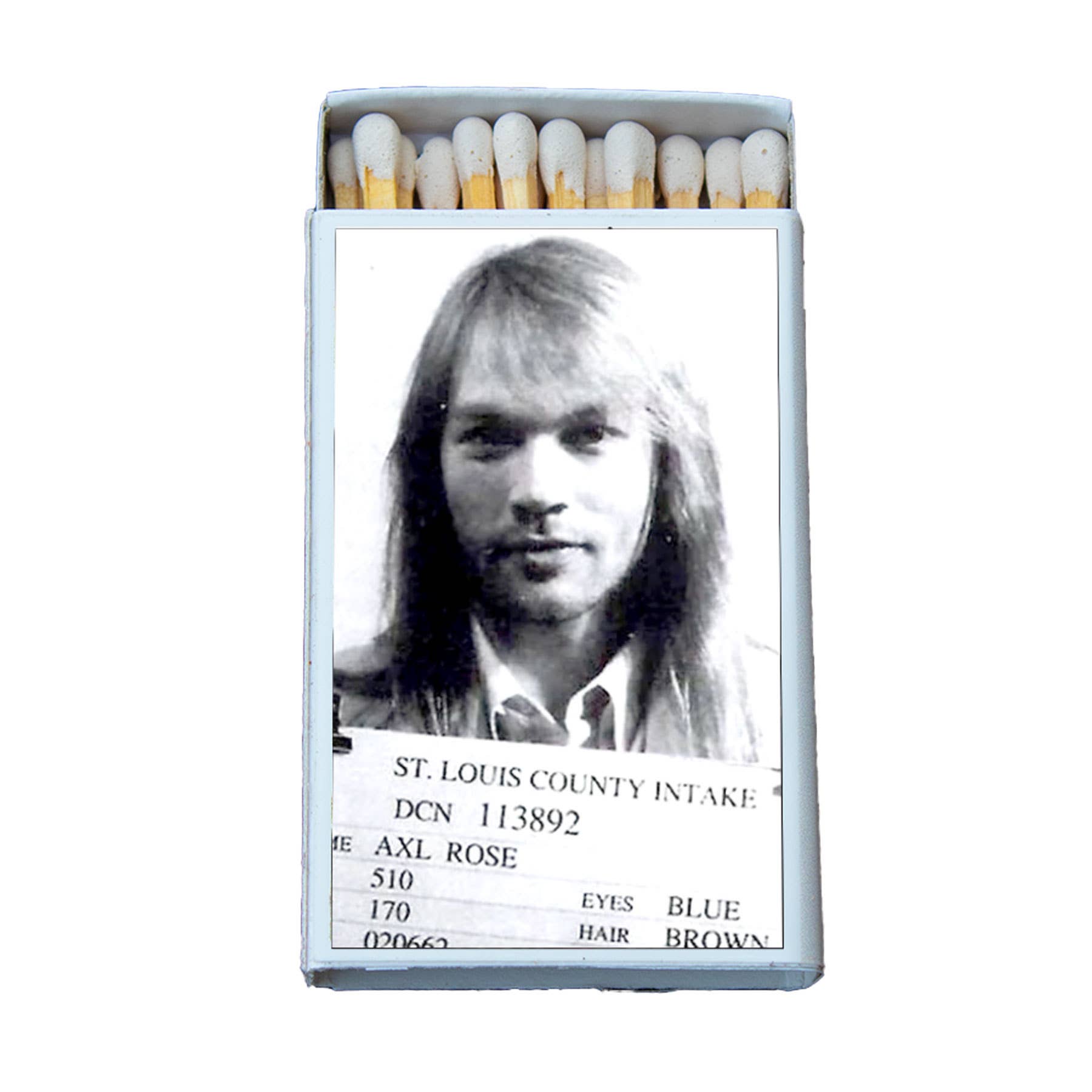 Celebrity Mugshot Matchbox • Matches • Candles Acc.