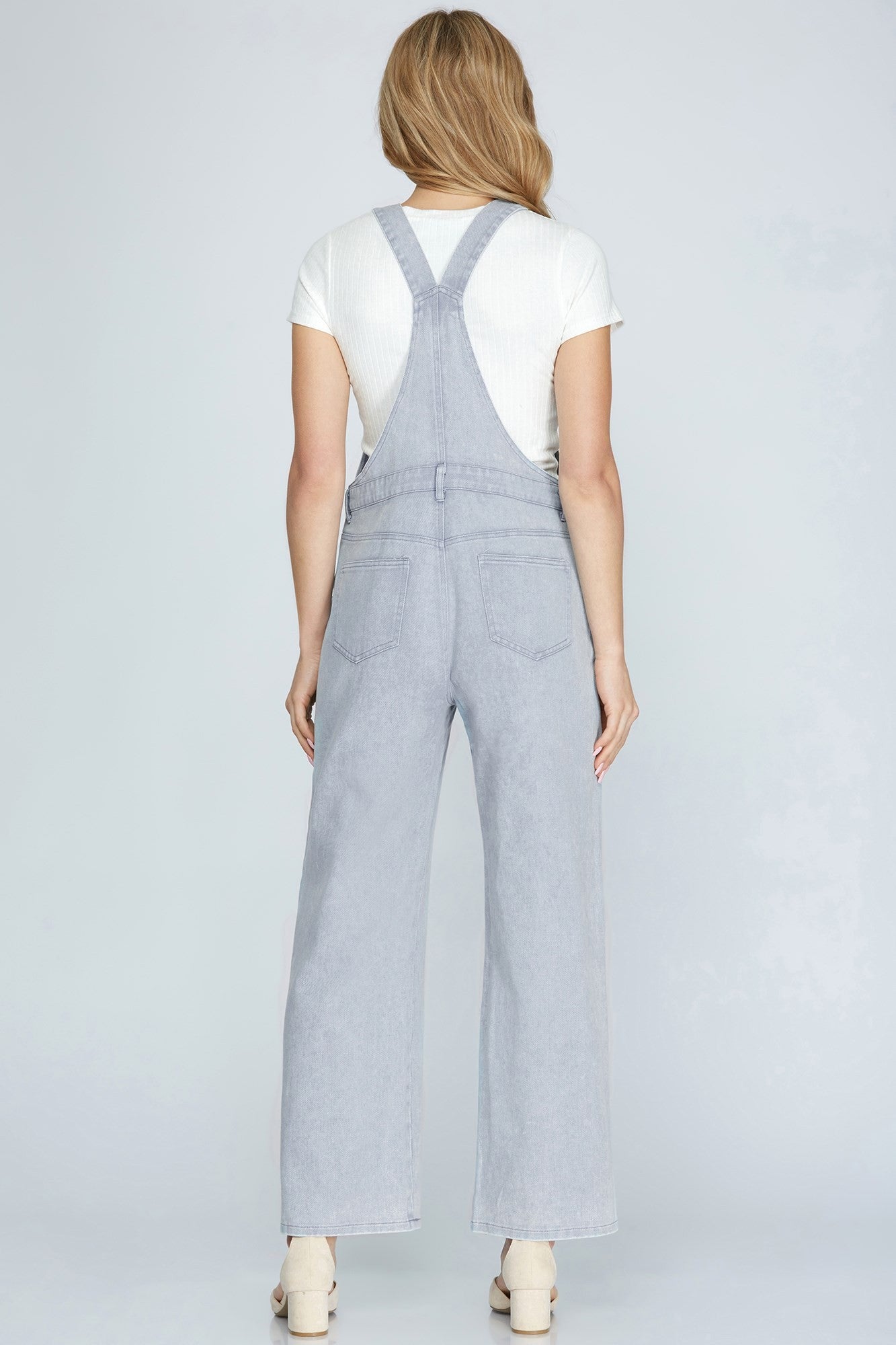 Washed Cotton Twill Overalls w/Pockets 
