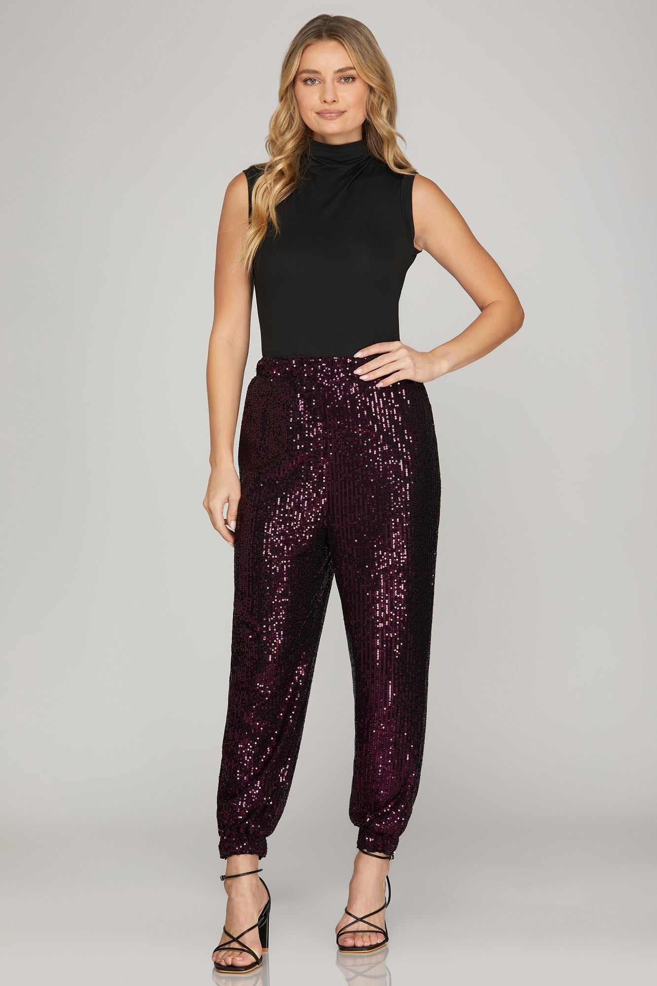 Jewel Tone Sequin Party Pants