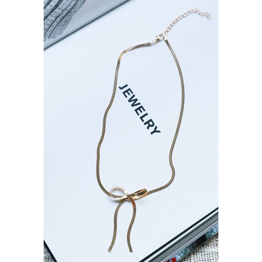Gold or Silver Chain Bow Necklace
