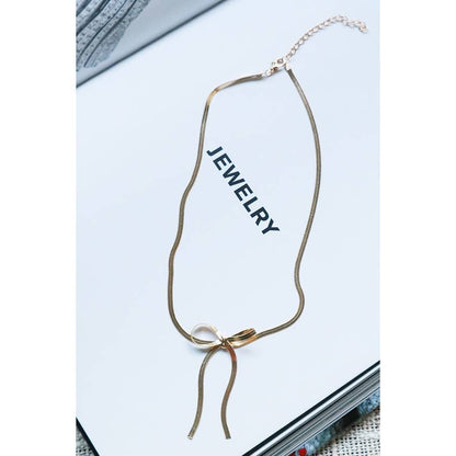 Gold or Silver Chain Bow Necklace