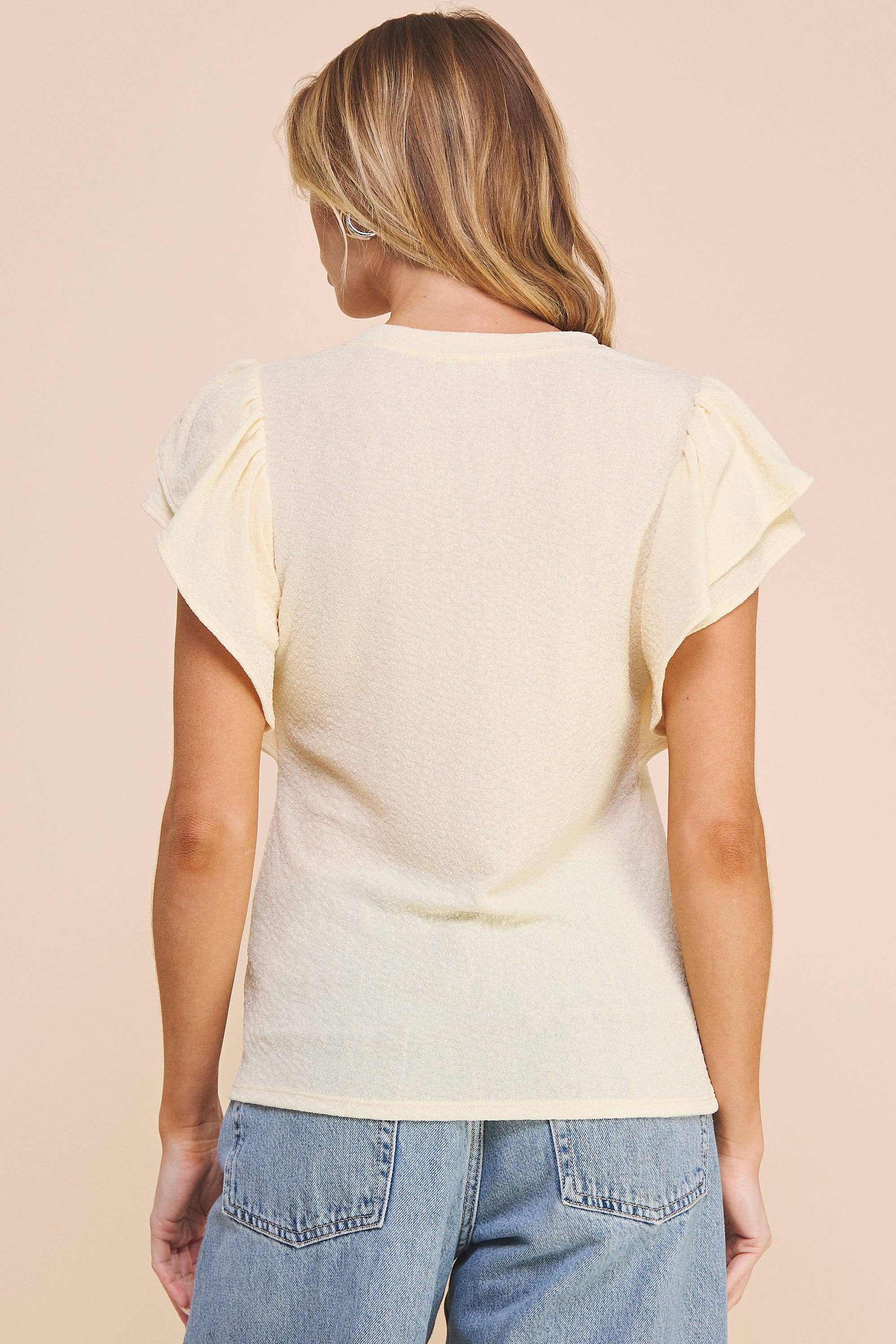 Sparkly Ruffle Sleeve Irvin Blouse 