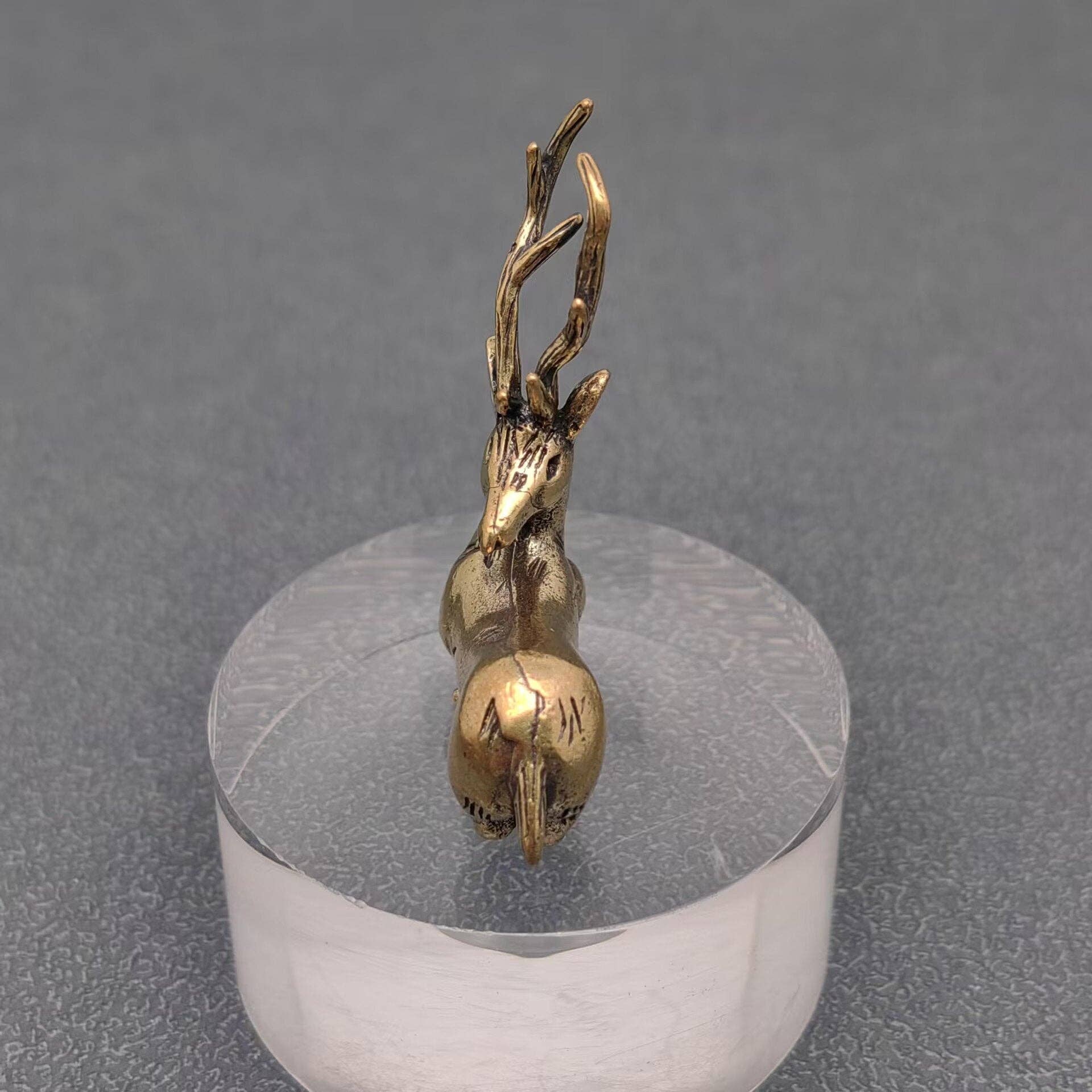 Brass Elk Deer Desktop Figurine